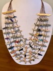 Huge  Native American 7 Strand Fetish Necklace 119 Carved Stone Animals Silver 