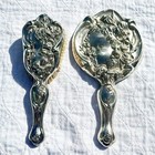 Antique Iris Art Nouveau Silver Dresser Vanity Set 4 Piece