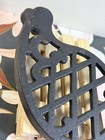 Antique Cast Iron Sad Iron Trivet Flat Iron Rest Lattice Primitive C1900 Htf