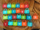 Lakeshore Spanish Alphabet Learning Locks Toy 25 Locks 24 Keys Box Preschool