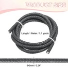 6mm Round Braided Leather Cord For Crafts Jewelry Making  Dark Grey 1 1yards 