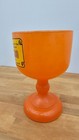Leo Zodiac Sign Tiara Indiana Glass Vintage Goblet Orange Chalice 1970 s 2  Lbs 