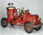 Hubley Cast Iron Pumper Fire Truck C1930 s - Antique Toy - Rubber Tires - 11 