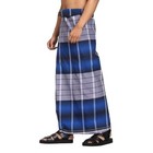 Cotton Stitched Lungi Pack Of 2   Blue red   Size  2 25meter