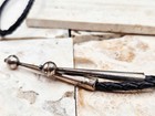 Vintage Native American Sterling Turquoise Cluster Bolo Tie Signed Navajo