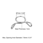 20pcs Fuel Line Hose Clips 7mm 304 Stainless Steel Tube Spring Clamps silver 