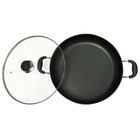 Aluminum 14 Inch Low Pot Cookware Deep Cooking Non Stick Coating Wide Wok Style 