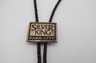 Vintage 925 Silver King Park City Utah Sterling Bolo Tie Braided Cord Western