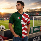 Personalized Usa Mexico Soccer Jersey Custom Name Number V-neck Shirt S-5xl