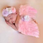 Feather Angel Wings Pink Newborn Props Baby Girl Outfit Infant Photo Costume 