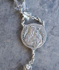 Vintage Rosary Creed Sterling Silver  Crystal Beads  35  X 25  X 8 