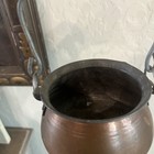 Vintage Hand Hammered Copper Cauldron Pot - 5  Hanging Planter W  Forged Handle