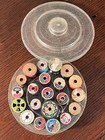 Vintage Wooden Spools Of Thread Box Lot Of 21 Antique Country Cottage Farmhouse