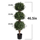 Artificial Topiary Triple Ball Boxwood Tree  2 Pack Fake Topiaries Trees 47inch