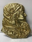 Antique Decorative Brass Wall Hanging Victorian Woman