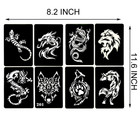  animal Print Temporary Tattoo Stencil Kit 