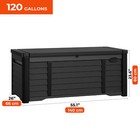 Outdoor Storage Deck Box 120 Gallon Patio Resin Plastic Lock Weatherproof Garden