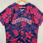 Vtg Lancaster Jethawks Floral Hawaiian Jersey Sz 46 Milb Minor League Baseball