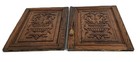 Pair Of Antique Carved Wood Ornate Door Panels Reclaimed Architectural Flower Ba