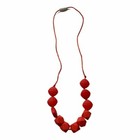 Lil Jumbl Fk021 Baby Silicone Teething Necklace Bpa-free Food Grade Teether Red