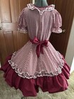 Square Dance Women   s Red Gingham Plaid Dress  Cotton polyester Blend  Size 12 