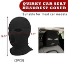 2 Pcs Car Headrest Cover  Personalized Funny Face Mask Front Seat Head Rest Cove