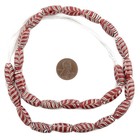 Red Java Glass Feather Beads 8mm Indonesia Oval Large Hole 23 Inch Strand