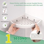 Corner Caddy Bathroom Shower Shelf Wall Mounted No Drilling Storage Shelves R   