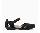 Earth Earth Origins Women s Black Mary Jane Comfort Flats Hook   Loop Cut-out