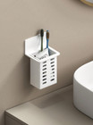 1pc Wall-mounted Toothbrush Toothpaste Holder With Razor Comb Hooks For Bathroom