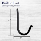  Single Prong Wrought Iron Hooks  Vintage Hand Forged Iron Classic Set Of 5