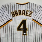 Autographed signed Luis Arraez San Diego Pinstripe Jersey Beckett Bas Coa