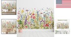 6 Pcs Wildflower Peel And Stick Wall Decals - Vibrant Floral Decor For Home