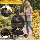 Pet Stroller 4 In 1  Foldable Cat Stroller With Detachable Carrier For Small Med