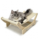 24  Elevated Cat Hammock Bed Cozy Raised Cat Lounger Washable Pet Cot Beige