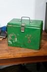 Vintage 50s Picnic Ice Chest Cooler Green Metal Antique Camping