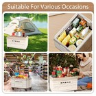Folding Utility Cart Portable Rolling Crate With Wooden Lid 4 Wheels White