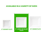 Fpn Disposable Plates Square For Party Eco-friendly Microwave-safe   6  8  10 
