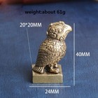 Pure Brass Owl Seal Statue Lucky Animal Figurine Miniature Desktop Ornament Gift