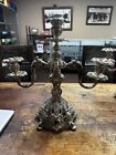X2 Reed And Barton Candelabra - Silver Plated Renaissance 3 Arm Candle Holder