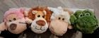 Kong Cozie 4 Pack Dog Animal Toy   Rabbit Lion Sheep Frog Plush Squeak New