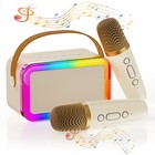 Jyx Mini Karaoke Machine For Kid Bluetooth Speaker W  2 Wireless Microphone Gift