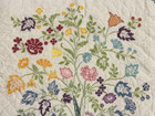 Vintage Antique All Hand Stitched Baby Quilt Flowering Tree 43x43  Estate 1940 s