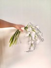 White Calla Lily Bridal Bouquet Cascading Real Touch Wedding Flower Pearl Accent