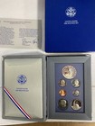 1986 Us Mint Prestige Proof Set Silver Dollar Ellis Island 7 Coin Set Suede Case
