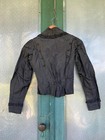 Antique Victorian Black Shirtwaist Blouse With Ruffle Trim