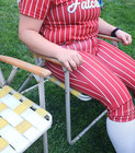Vintage Aluminumwebbed Lawn Chairs  2  Lot -- Grandpa s Lawn Chairs Nostalgia