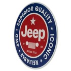 Jeep Round Embossed Metal Sign - Vintage Jeep Sign For Garage Or Man Cave