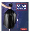 55-60 Gallon Trash Bags Heavy Duty - Bulk 150 Pack Large Garbage Bags Liners