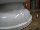 Vintage Porcelain Ceiling Light Fixture With White Shade Antique Art Deco